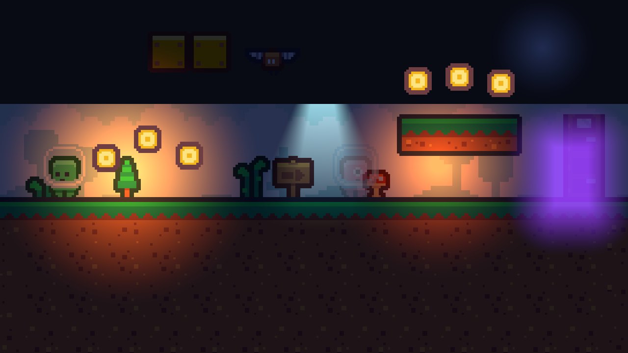 2D platformer at night rendered by Tassix